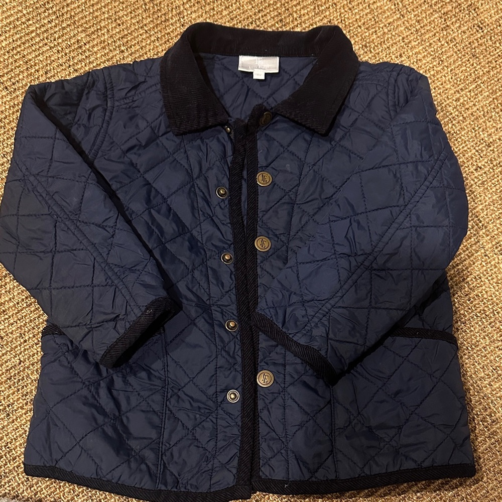 Little English Navy Quilted Kids Jacket
